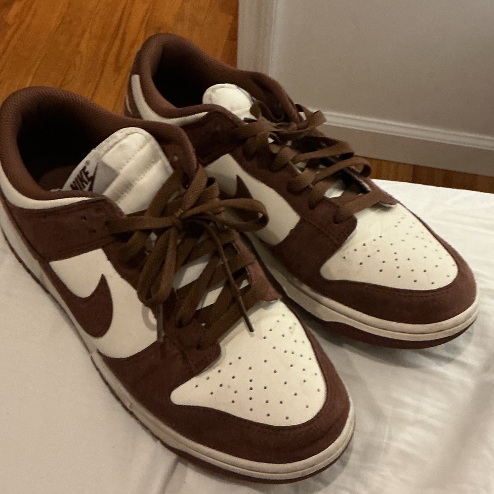 Nike Chocolate Brown and White Low-Top Sneakers